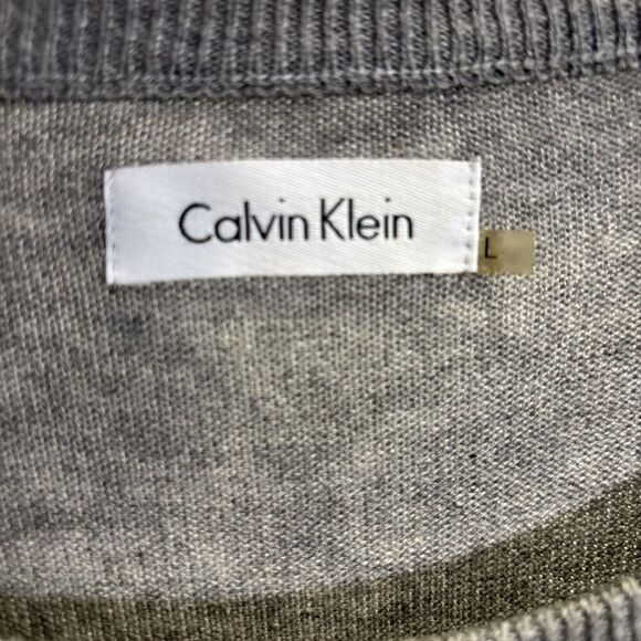 Calvin Klein Women's Ribbed Fit & Flare Sweater Dress Large Gray Classic Career - Picture 13 of 15